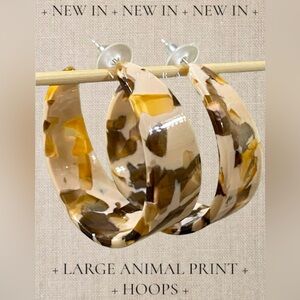 Large Animal Print Post Resin Hoops